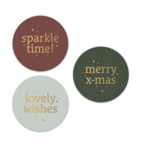 Kado Stickers | Kerst, varia Goud warm (12 stuks)