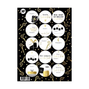 Stickervel | Sinterklaas Zwart goldfoil