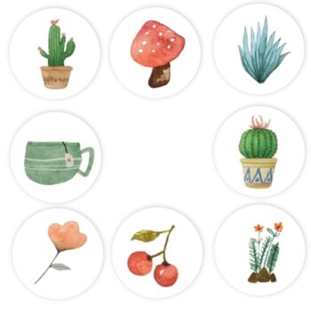 Studioleuk stickers cactus paddestorl