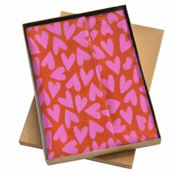 Vloeipapier | Hearts Red - Rol 25cmx3meter