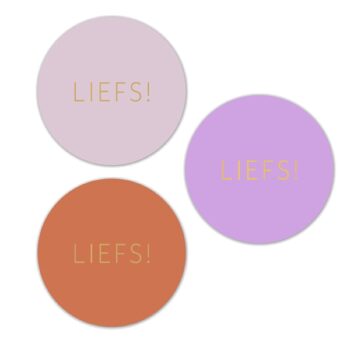 Kado Stickers | Liefs, 3 kleuren  (12 stuks)