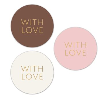 Kado Stickers | With Love, 3 kleuren (12 stuks)