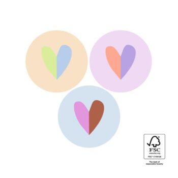 Kado Stickers | Hearts Duo Colourful (12 stuks)