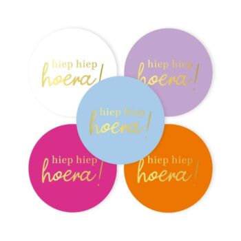 Kado Stickers | Hiep Hiep Hoera Kleur (10 stuks)