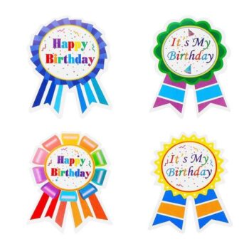Kado Stickers | Birthday Rozet  (12 stuks)