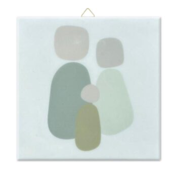 Tegeltje - Family of 3 - Beige groen