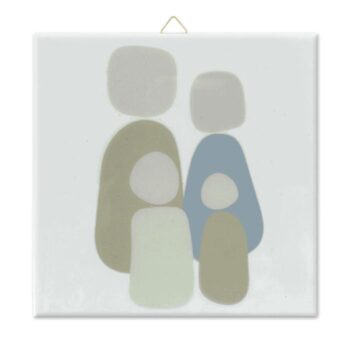 Tegeltje - Family of 4 - Beige groen