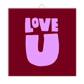Tegeltje - Love U - Rood Paars