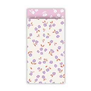 Kadozakje |   Tiny Petals – wit paars  (S)