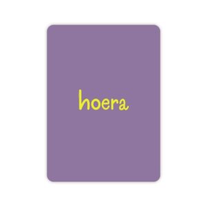 Ansichtkaartje | Hoera, paars geel
