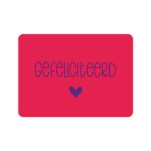Ansichtkaartje | Gefeliciteerd - Rood