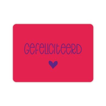 Ansichtkaartje |  Gefeliciteerd - Rood