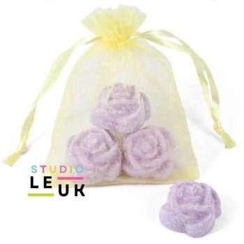 4 mini Amberblokje in zakje - Lavendel