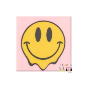 Magneetje - Gele smiley - Roze
