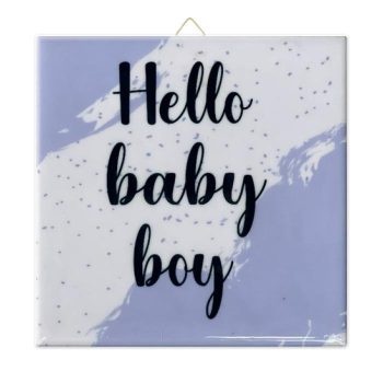 Tegeltje - Hello Baby Boy - Blauw