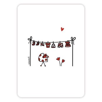 Ansichtkaartje | Baby Waslijn Rood
