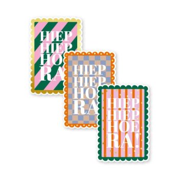 Kado Stickers | Hiep Hiep Hoera (12 stuks)