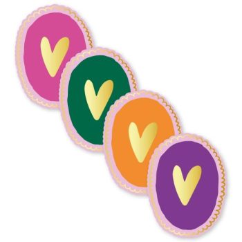 Kado Stickers | Hartjes 4 varianten (12stuks)